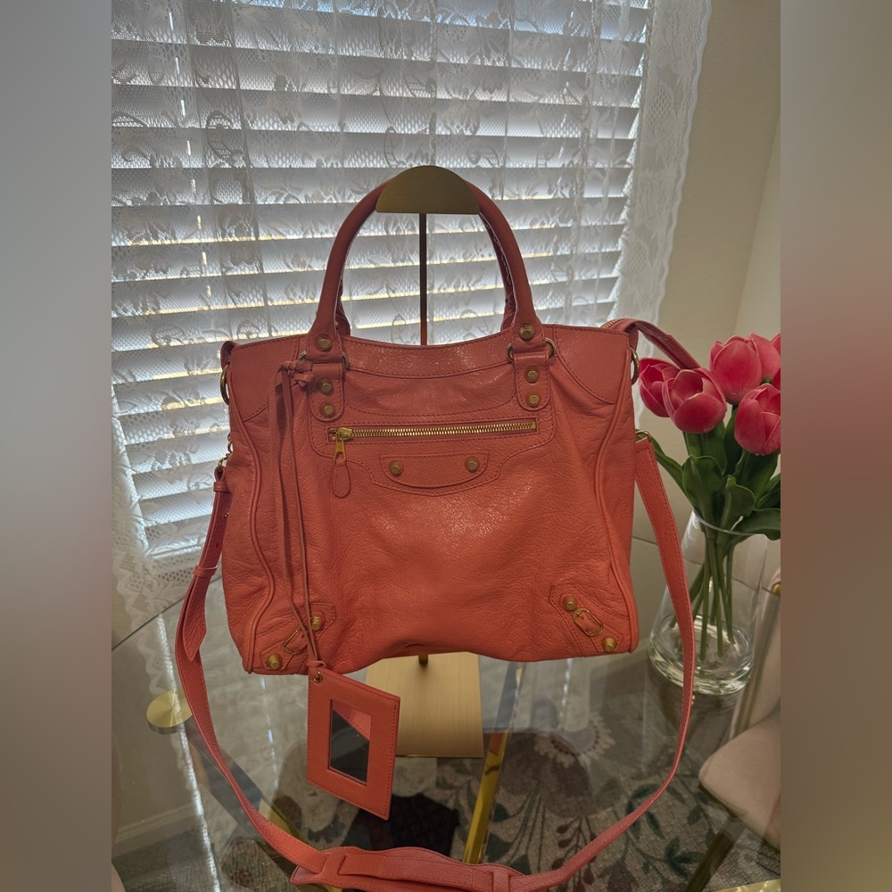 Balenciaga Rose Azalee City Bag with Gold Accents - Picture 8 of 16